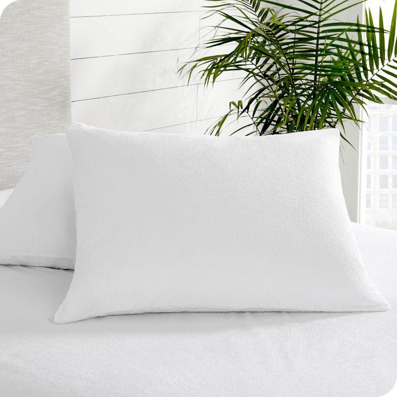 Standard White Cotton Hypoallergenic Waterproof Pillow Protector