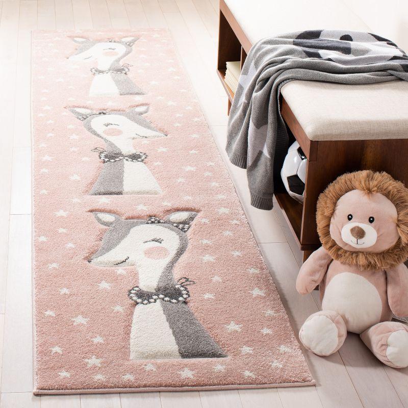 Carousel Kids CRK191 Power Loomed Runner Rug - Pink/Ivory - 2'3"x6' - Safavieh.