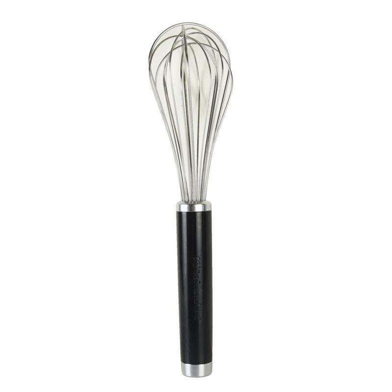 KitchenAid Stainless Steel Utility Whisk: Metal Wire Whisk, Kitchen Tools, Dishwasher-Safe, Black, 10.75" Length