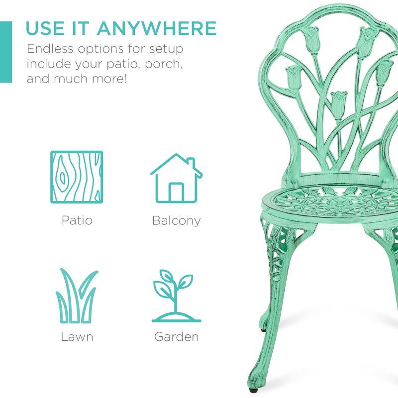 Fleur De Lis Living Fleur De Lis Living 3-Piece Cast Aluminum Patio Bistro Furniture Set W/ Antique Finish - Copper