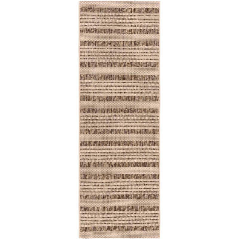 Contemporary Navy Stripe Indoor/Outdoor Flatweave Rug - 27"x6"