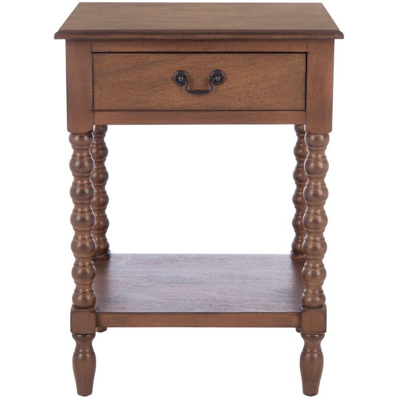 Solid Wood Top End Table with Storage