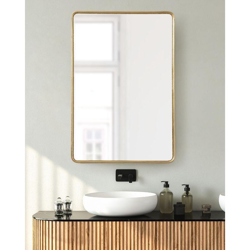 Kate and Laurel Caskill MDF Rectangle Mirror, 24x36, Gold