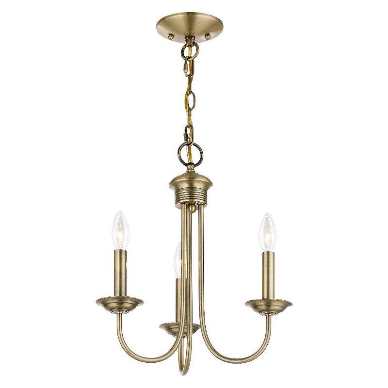 Livex Lighting Estate 3 - Light Chandelier in  Antique Brass