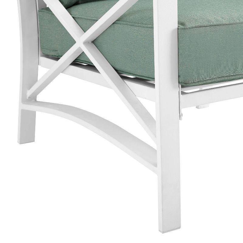 Kaplan Outdoor Steel Arm Chair Mist/White - Crosley