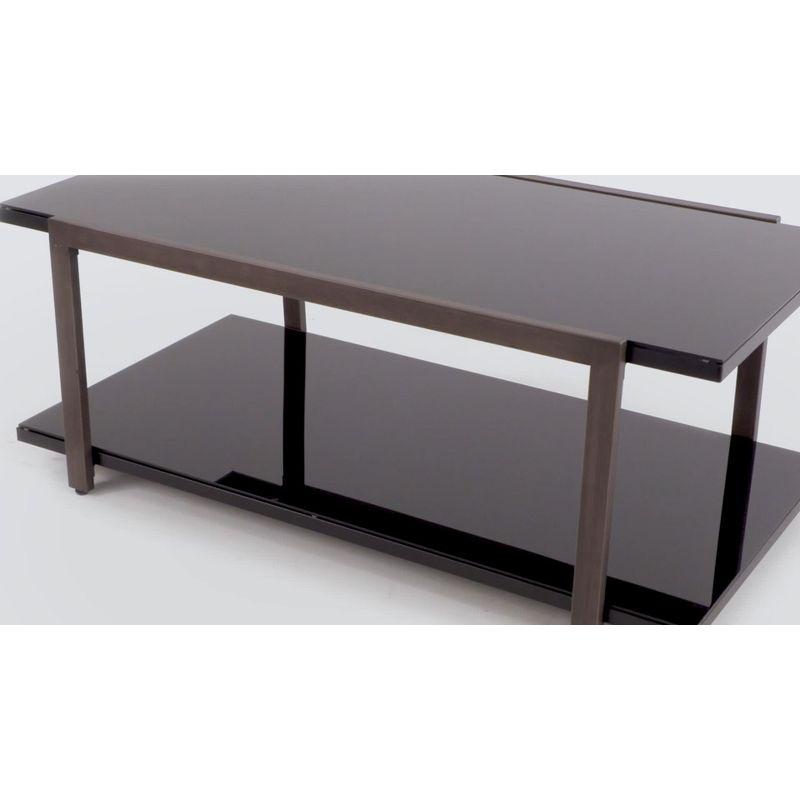 3pc Rollynx Coffee and End Table Set Black - Signature Design by Ashley: Aged Silvertone Metal, Glass Surface