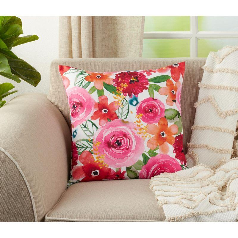 Floral Reversible Throw Pillow