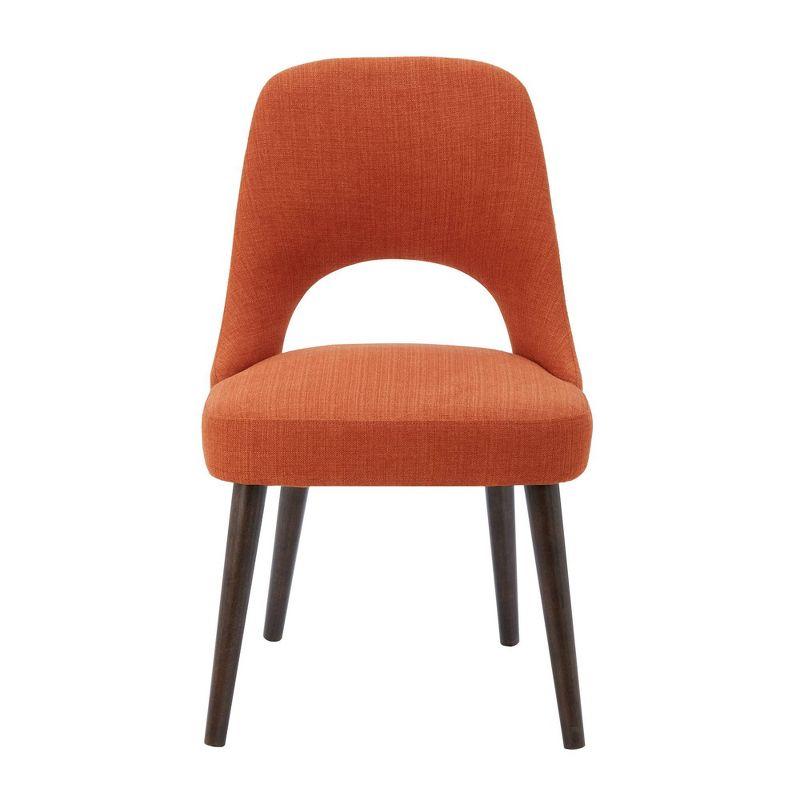 Nola High-Density Foam Upholstered Dining Side Chair in Orange/Dark Brown