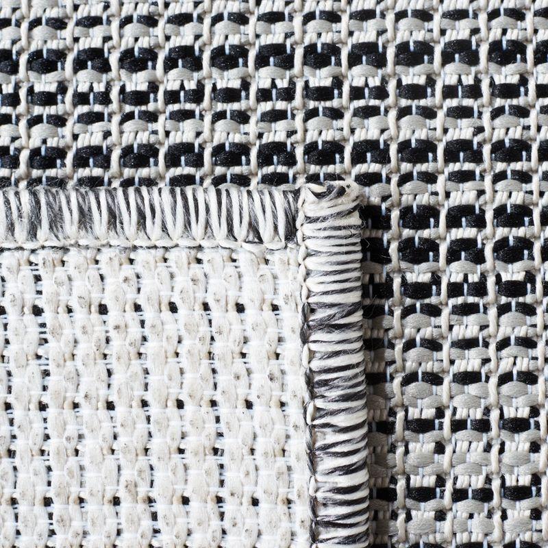 Hampton HTN231 Power Loomed Indoor/Outdoor Area Rug - Black/Gray - 6'5"x9'6" - Safavieh.