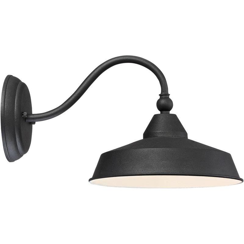 John Timberland Willard Industrial Rustic Wall Light Sconce Textured Black Hardwire 10" Fixture LED Metal Dome Shade for Bedroom Bathroom Vanity House