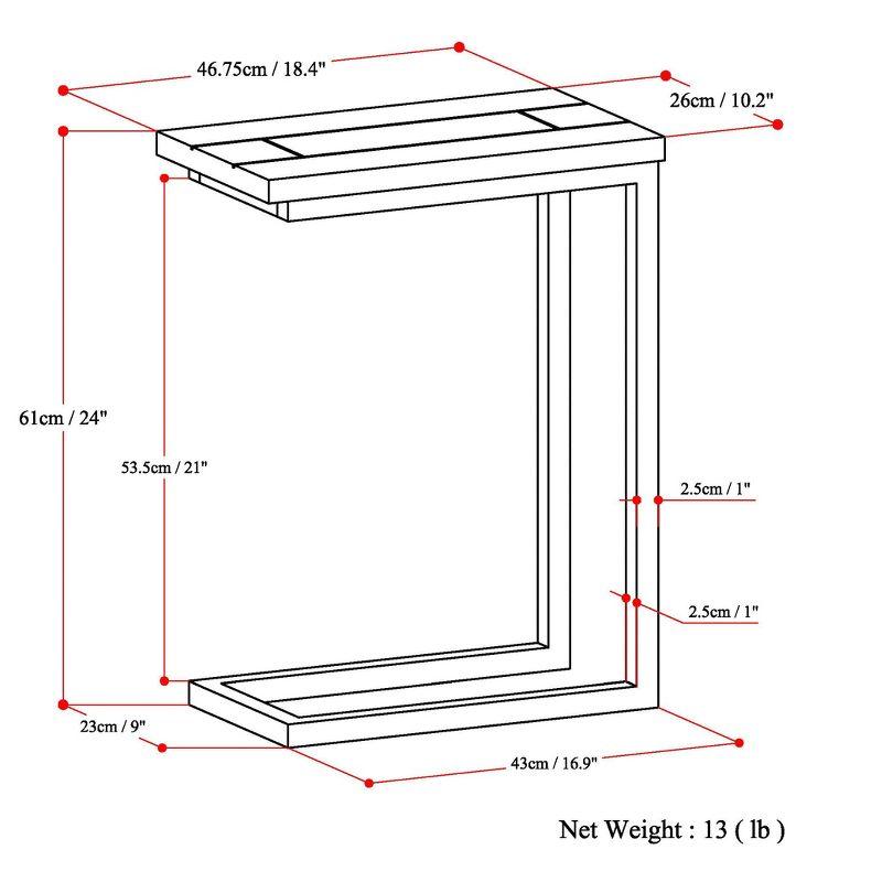 Simpli Home Skyler Solid Mango Wood C Side Table