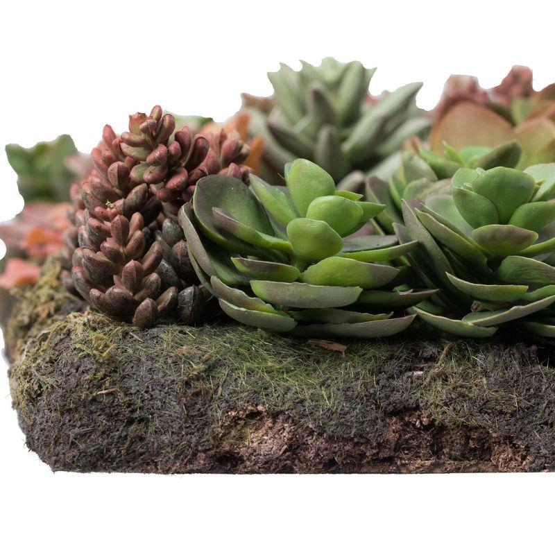 Vibrant 17" Multicolor Plastic Succulent Wall Arrangement