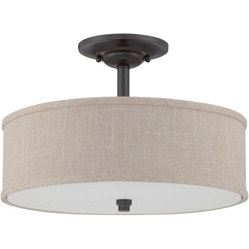 Quoizel Lighting Cloverdale 3 - Light Semi-Flush Mount in  Mottled Cocoa