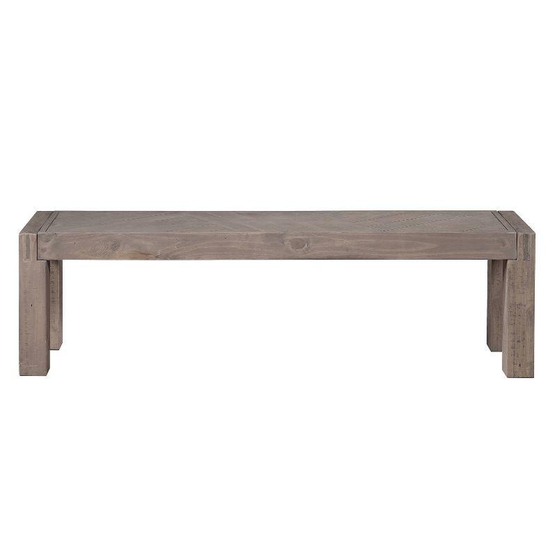 Auckland Bench Reclaimed Wood Weathered Gray - Steve Silver Co.: CSA Certified, Stained Textured Veneer, No Back