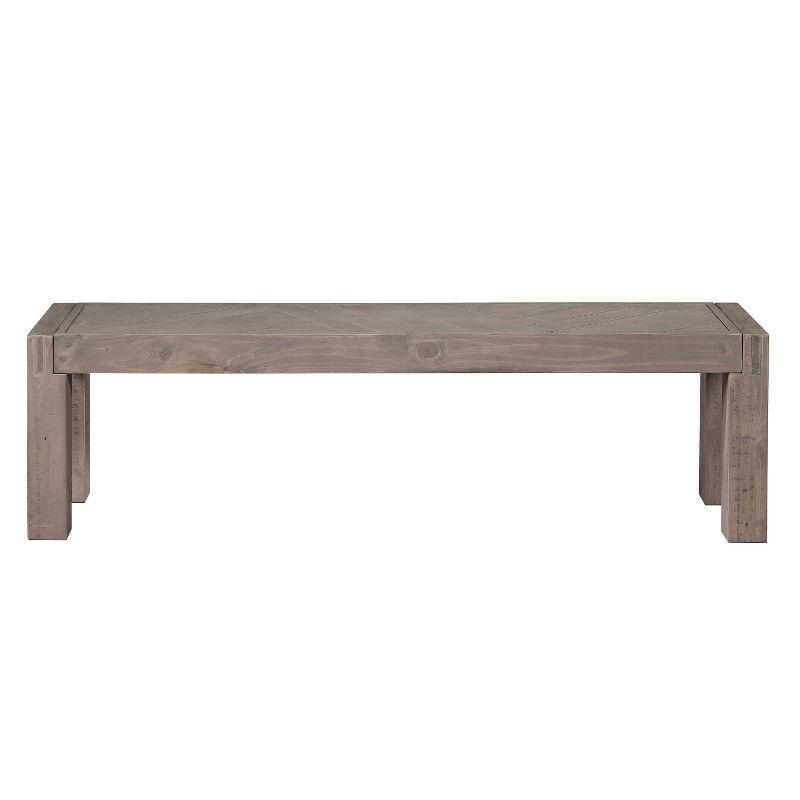 Auckland 67" Weathered Gray Reclaimed Wood Dining Bench