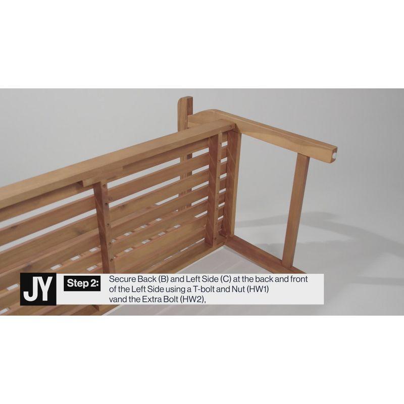 Sloane 3-Seat Ogee Diamond-Back Acacia Wood Outdoor Garden Patio Bench, Teak - JONATHAN Y