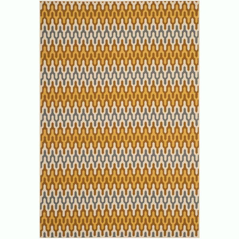 Hampton HAM518 Indoor/Outdoor Machine Made Area Rug - 8'x11' - Camel/Brown - Safavieh