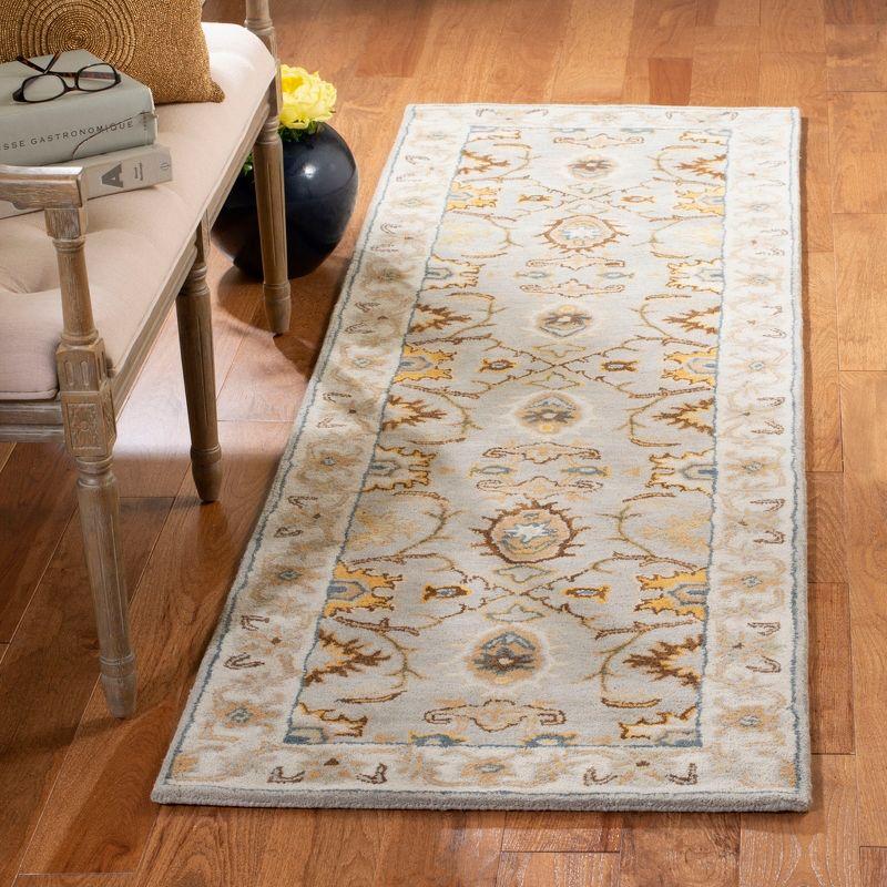 Heritage HG734 Handmade Runner Rug - 2'3"x12' - Light Grey/Grey - Safavieh