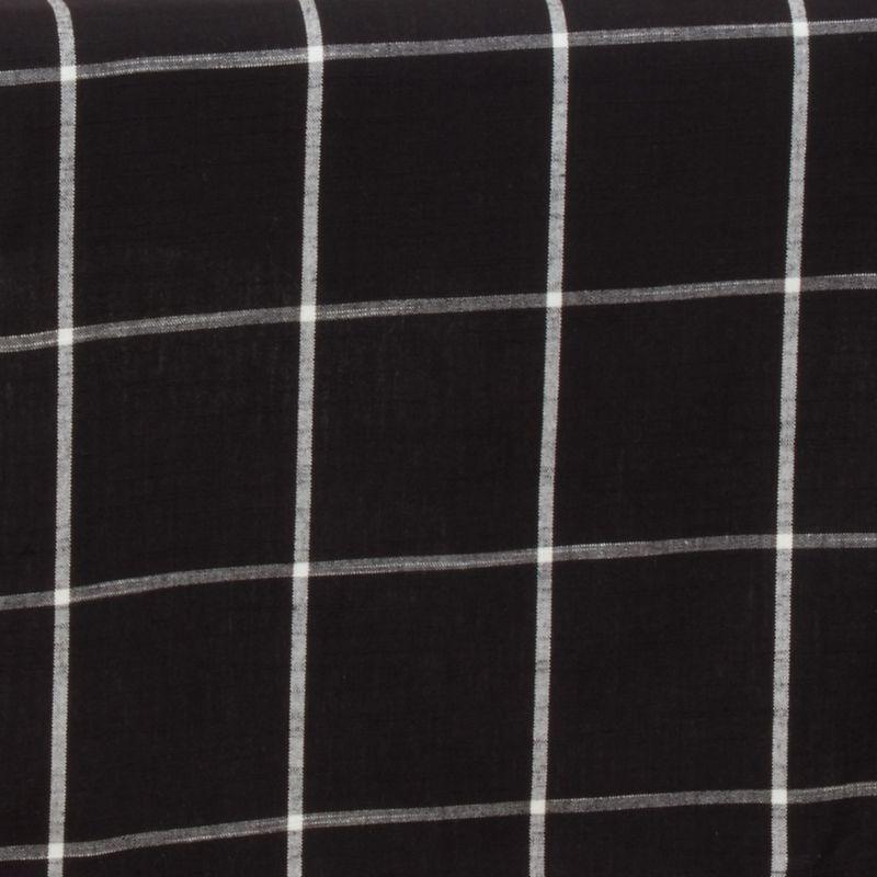 Saro Lifestyle Dining Table Runner With Large Plaid Design, Black, 16" x 72"