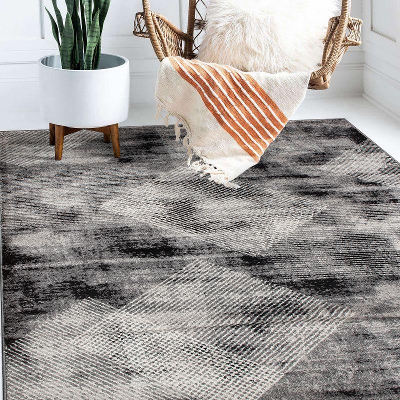 World Rug Gallery Contemporary Distressed Geometric Area Rug