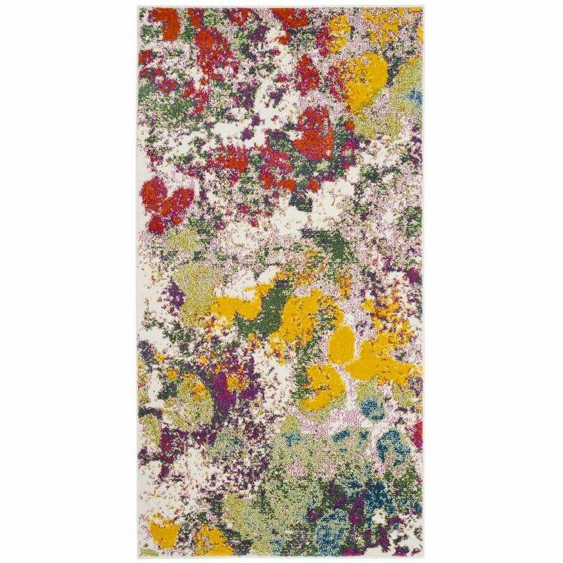 Watercolor WTC696 Power Loomed Indoor Accent Rug - Light Green/Rose - 2'7"x5' - Safavieh