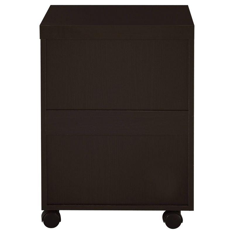 Skylar Black 3-Drawer Mobile File Cabinet with Silver Handles