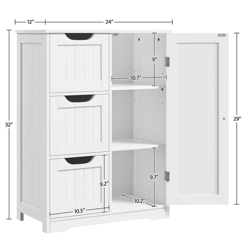 Yaheetech Free-Standing Bathroom Storage Cabinet Floor Cabinet White