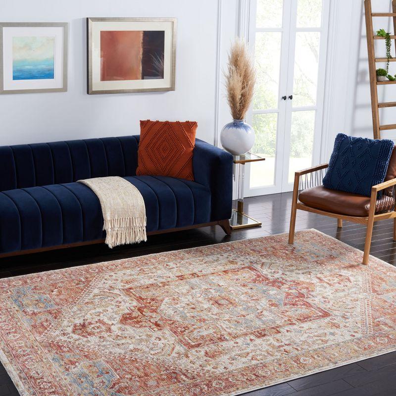 Valencia VAL568 Power Loomed Area Rug - Ivory/Rust - 4'x6'2" - Safavieh.