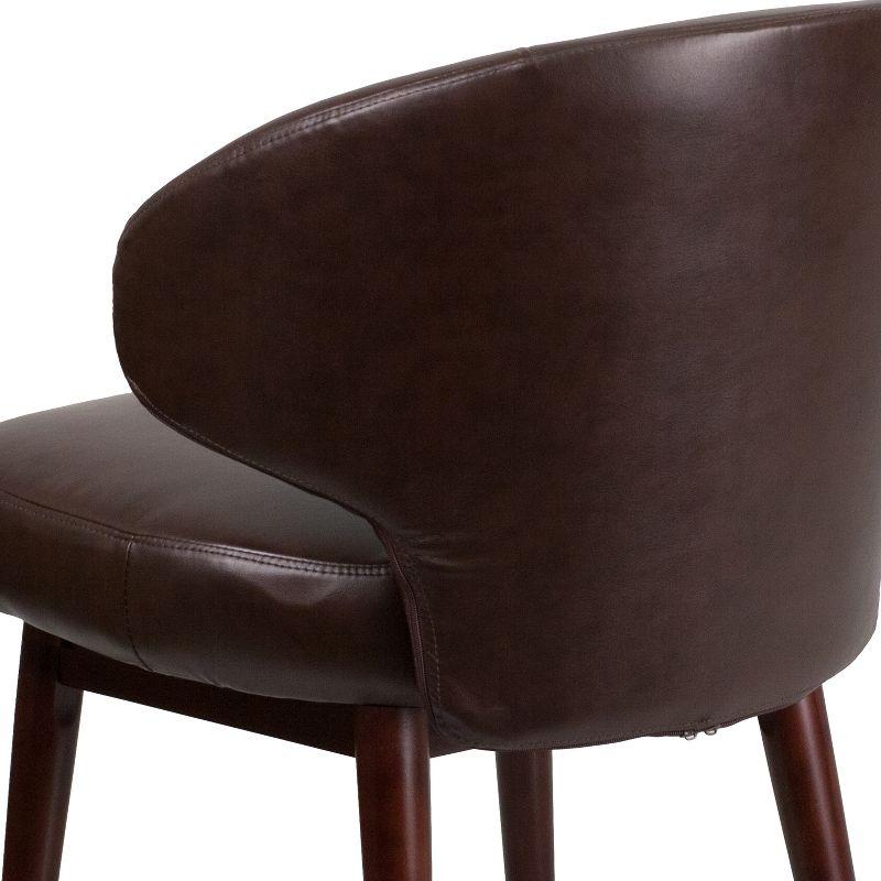 Flash Furniture Comfort Back Series Brown LeatherSoft Side Reception Chair with Walnut Legs