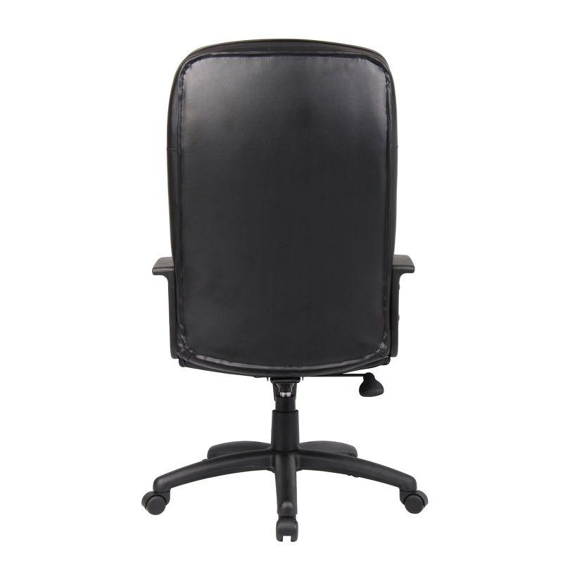 High Back LeatherPlus Chair Black - Boss Office Products: Ergonomic, Adjustable, Swivel, Casters/Wheels