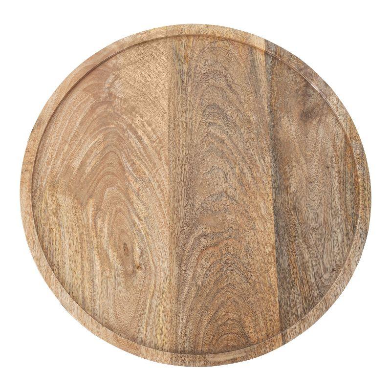 Kate and Laurel Vale Round Metal Side Table, 16x16x25, Natural and Black