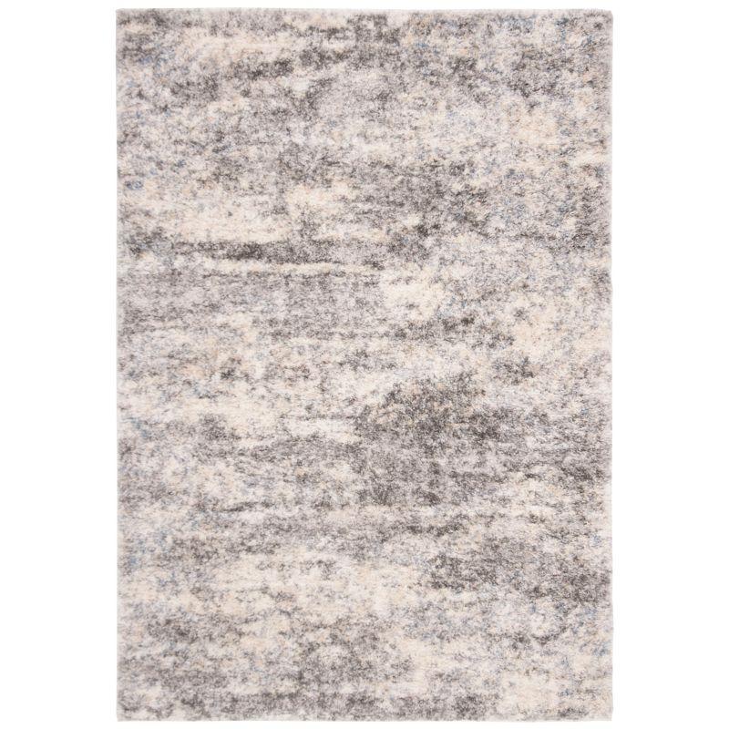 Berber Shag BER219 Power Loomed Area Rug - Grey/Cream - 5' X 7' - Safavieh.