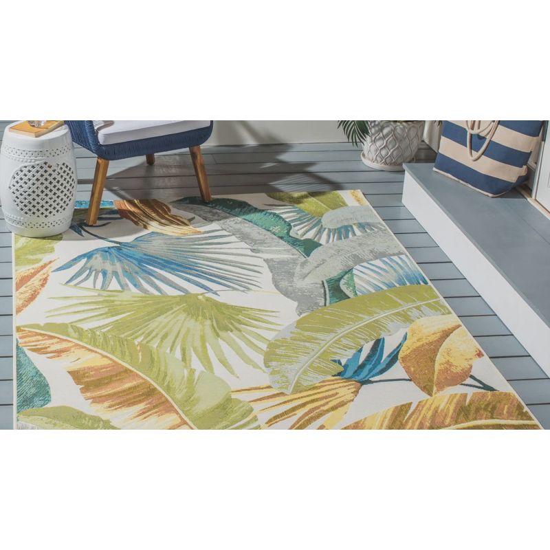 Barbados 500 BAR520 Power Loomed Indoor/Outdoor Area Rug - Gold/Green - 5'3"x5'3" - Safavieh