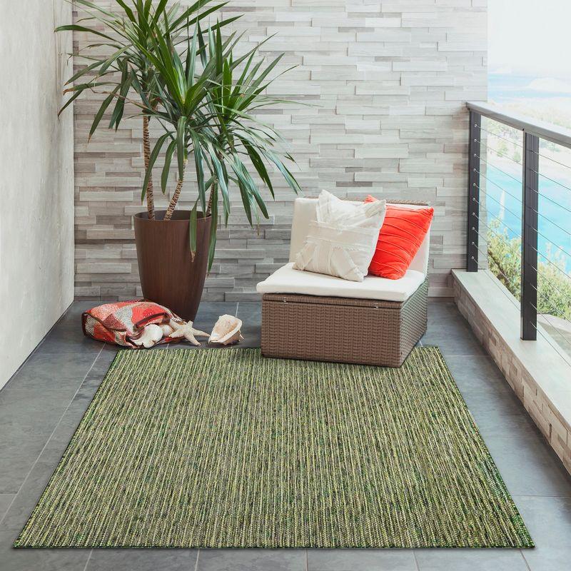 Liora Manne Carmel Texture Stripe Indoor/Outdoor Rug Green 7'10" x 9'10"