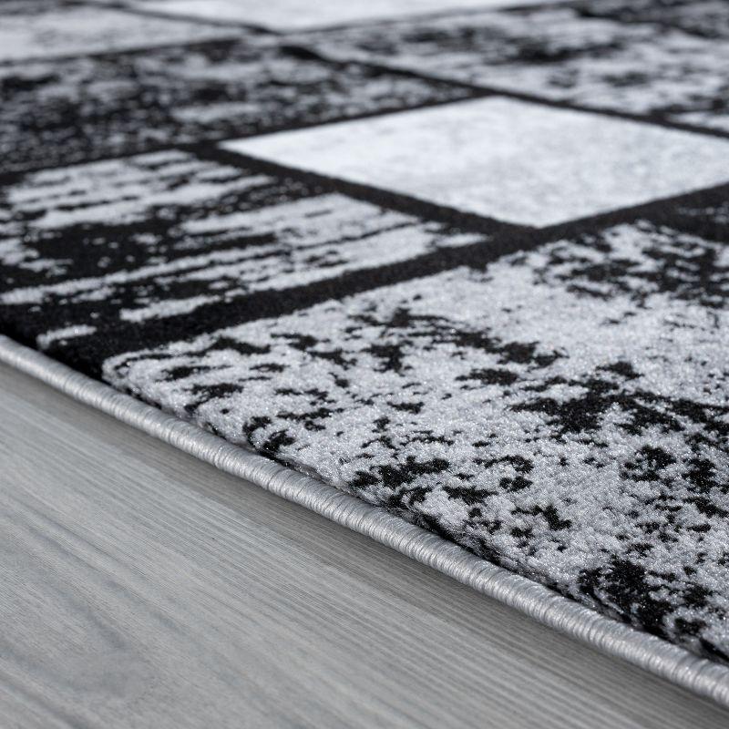 Gray and Black Geometric Modern Area Rug