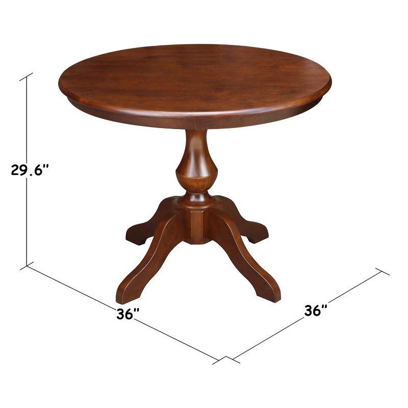 International Concepts 36" Round Top Pedestal Table-28.9" H Dining Table, Espresso