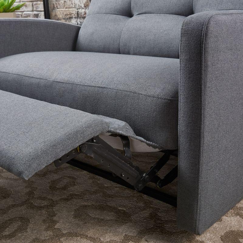 Halima 2-Seater Recliner - Charcoal - Christopher Knight Home: Precision Mechanism, Polyester Upholstery