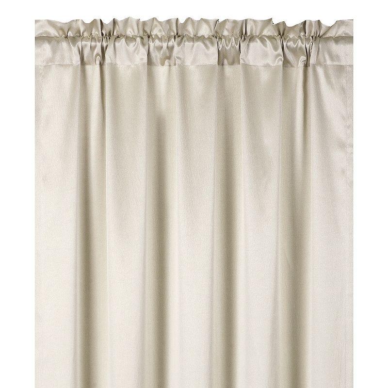 Beige Faux Silk Sheer Rod Pocket Window Panel