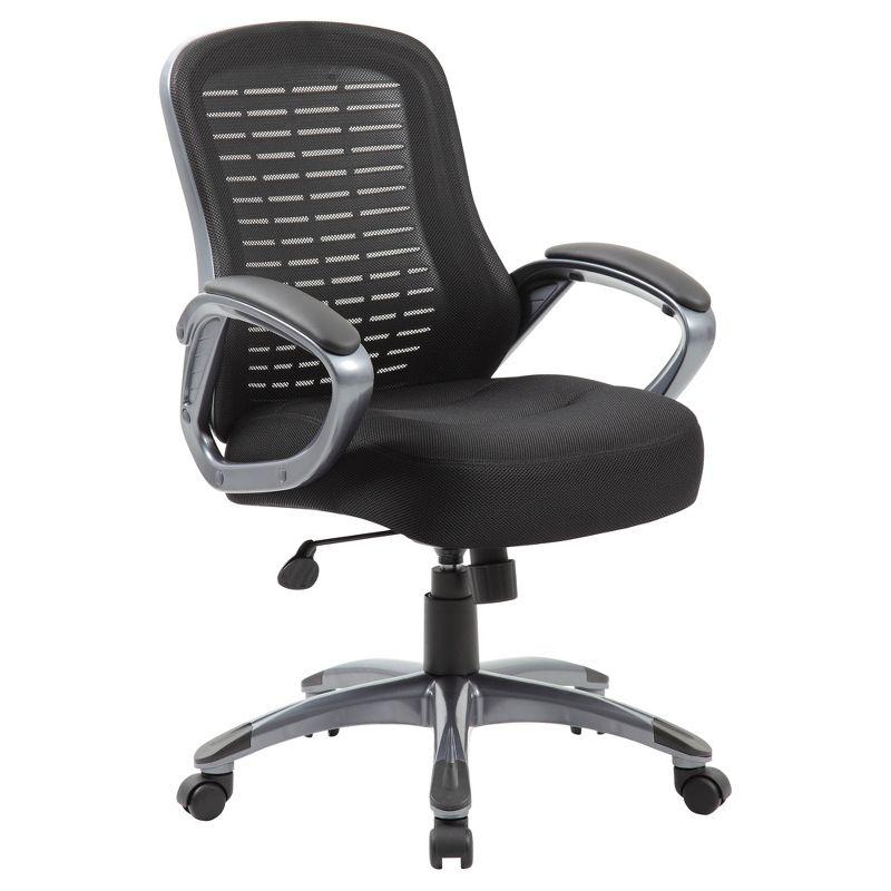 ErgoComfort High Back Swivel Task Chair with Mesh & Leather Accents