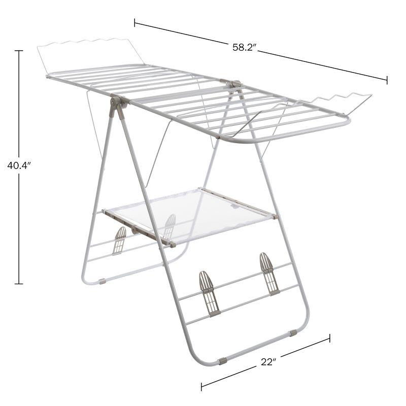 Clothes Drying Rack - Indoor/Outdoor Portable Laundry Rack for Clothing, Towels, Shoes and More - Collapsible Clothes Stand by Everyday Home (White)