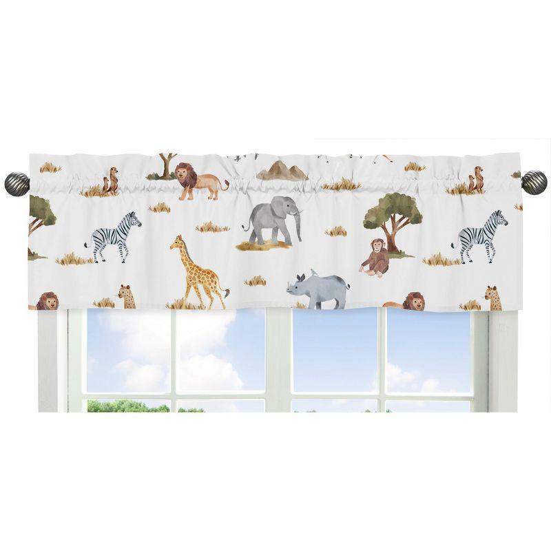 Safari Jungle Animals Multicolor Rod Pocket Window Valance