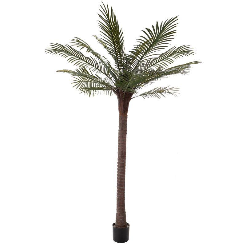 Pure Garden Artificial Palm Tree - Potted Faux Plant for Office or Home Decor - Realistic Greenery for Indoor or Outdoor Use