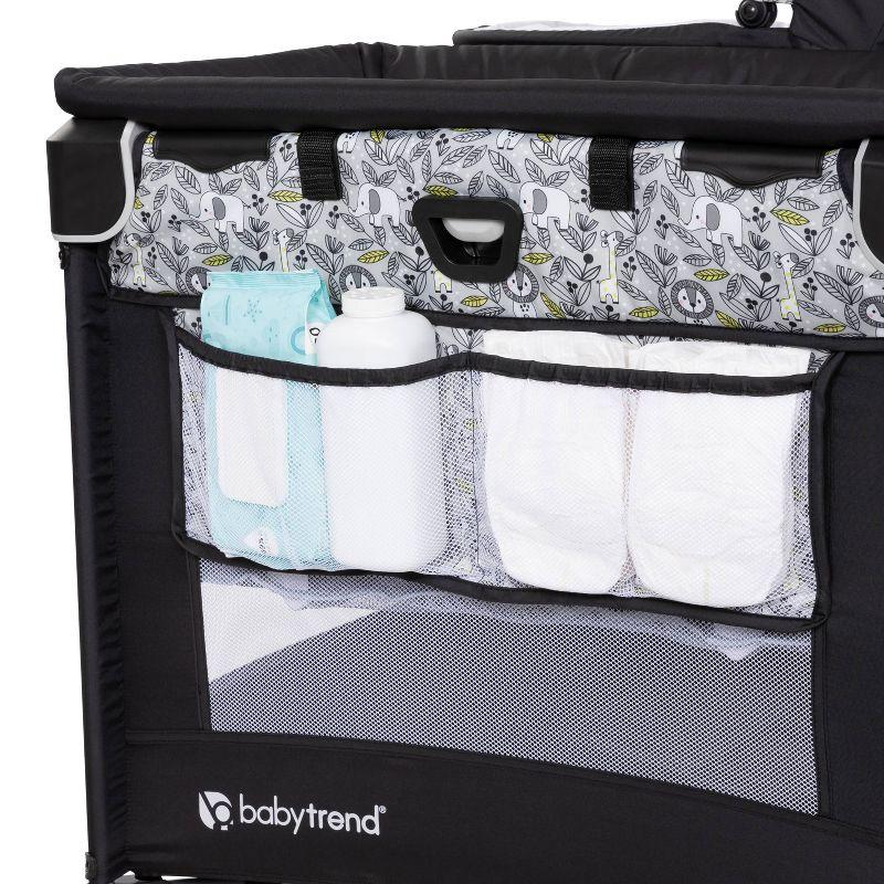 Baby Trend Nursery Den Playard with Snooze Pod and Flip Over Changer - Hidden Jungle Trio