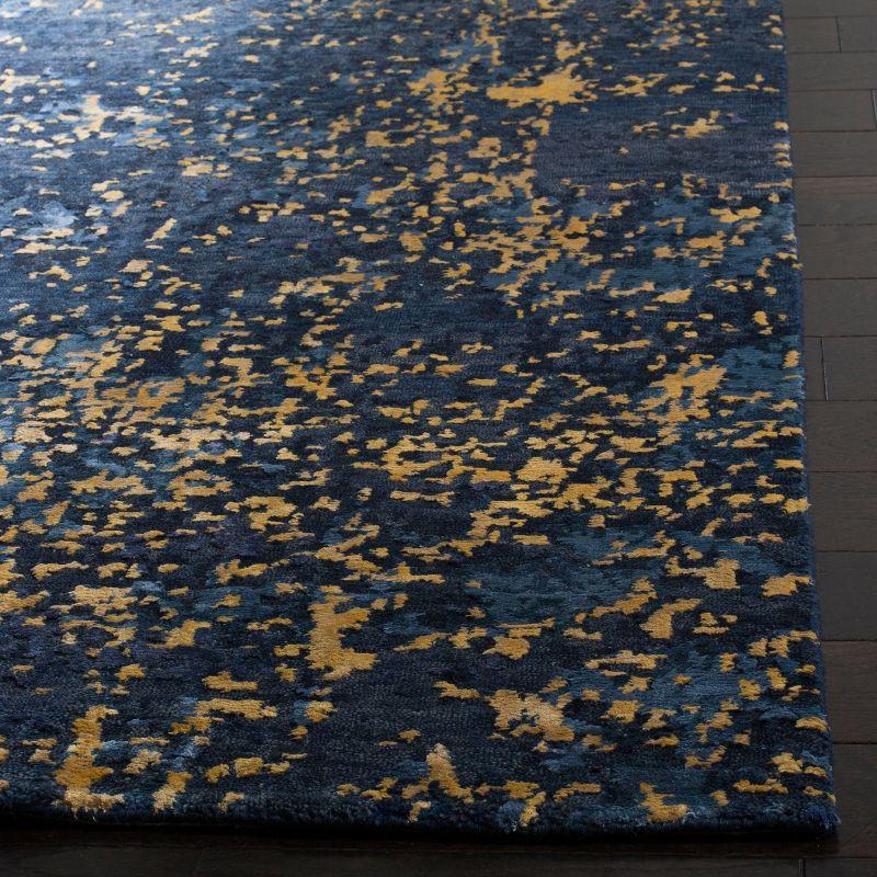 17 Stories Tiffany Hand Knotted 60% Wool, 20% Cotton, And 20% Viscose Abstract Rug