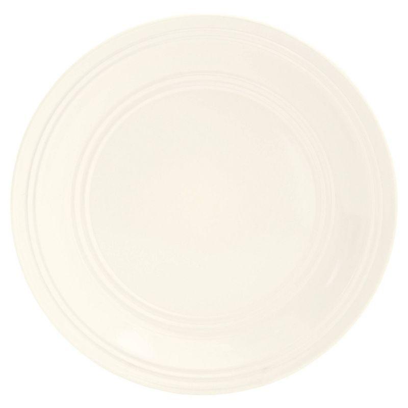 Ivory Ceramic Ribbed 16-Piece Dinnerware Set for 4