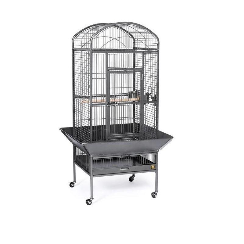 Large Black Dome Top Bird Cage with Stand