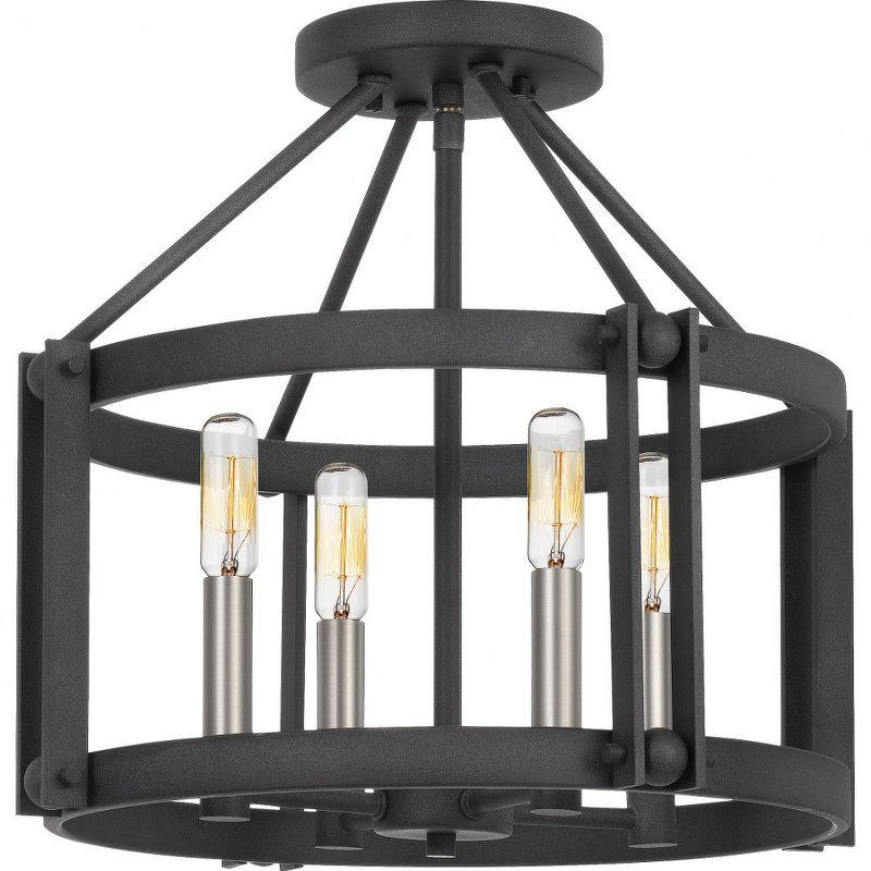 Quoizel Lighting Victor 4 - Light Semi-Flush Mount in  Mottled Black