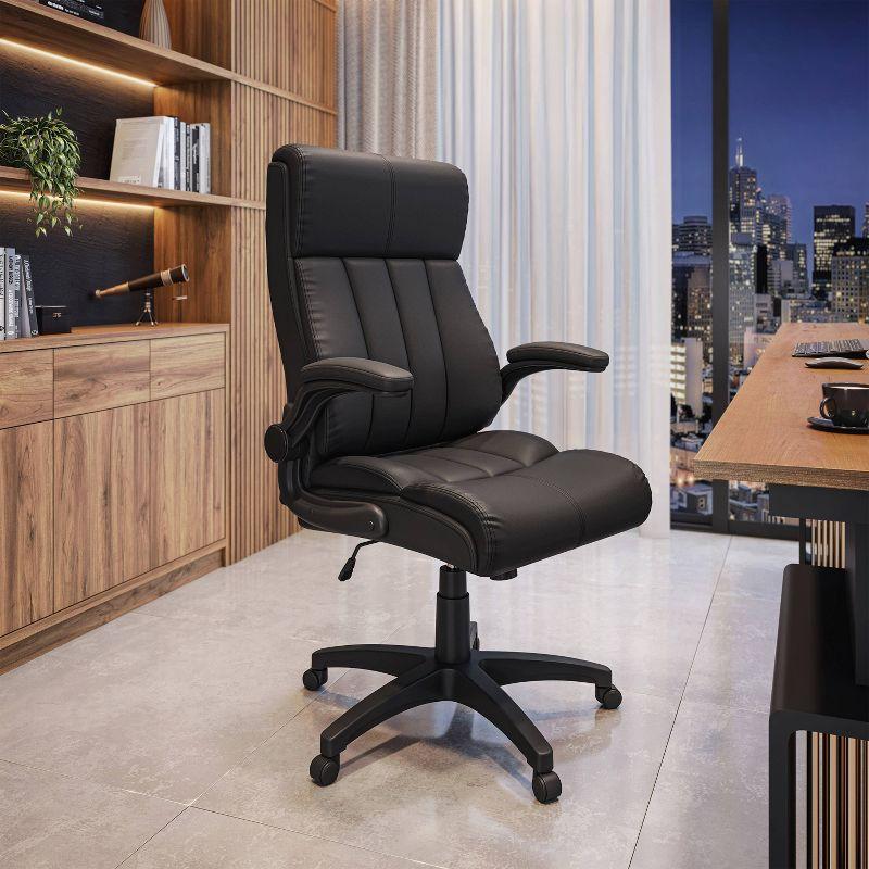 Winston Porter Baillie Medium Back Executive Office Chair with Flip-Up Arms