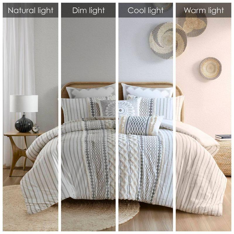 INK+IVY Elastic Embroidered Cotton Comforter Set