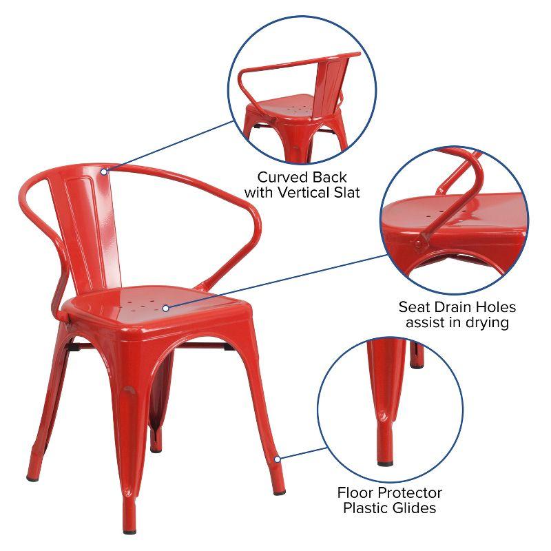 Flash Furniture Hucheson Metal Indoor-Outdoor Chair with Arms